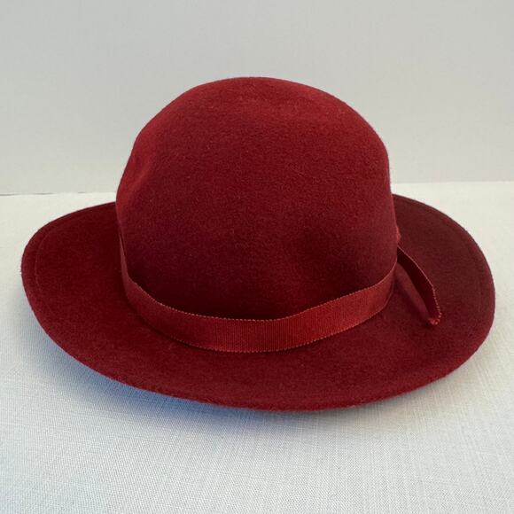 GEORGE W. BOLLMAN & CO. Vintage Women's Doeskin Felt Wool Hat Burgundy Wine - Picture 5 of 10